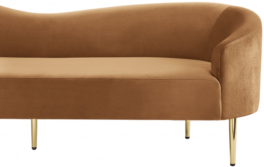 Ritz Saddle Velvet Sofa - 659Saddle-S - Vega Furniture