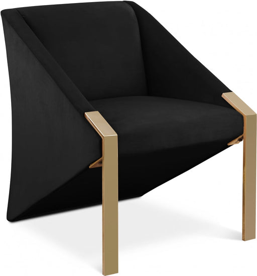 Rivet Black Accent Chair - 593Black - Vega Furniture