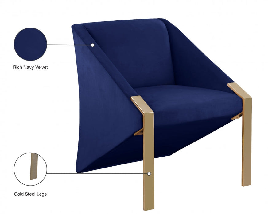 Rivet Blue Accent Chair - 593Navy - Vega Furniture