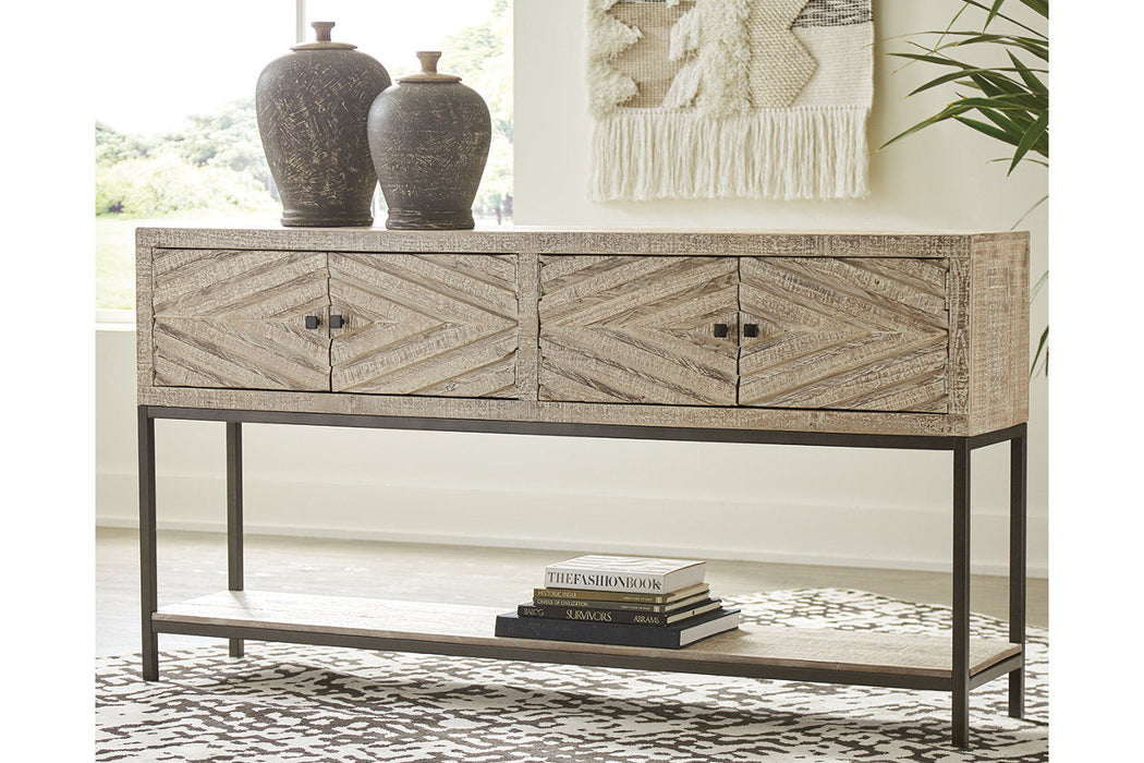 Roanley Distressed White Sofa/Console Table - A4000262 - Vega Furniture