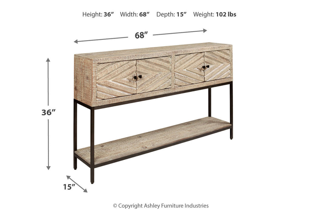 Roanley Distressed White Sofa/Console Table - A4000262 - Vega Furniture