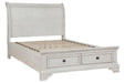 Robbinsdale Antique White Full Sleigh Storage Bed - SET | B742-183 | B742-84S | B742-87 - Vega Furniture
