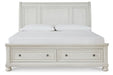 Robbinsdale Antique White Queen Sleigh Bed with Storage - SET | B742-74 | B742-77 | B742-98 - Vega Furniture