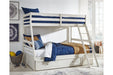 Robbinsdale Antique White Twin over Full Bunk Bed with Storage - SET | B742-50 | B742-58P | B742-58R - Vega Furniture