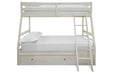 Robbinsdale Antique White Twin over Full Bunk Bed with Storage - SET | B742-50 | B742-58P | B742-58R - Vega Furniture