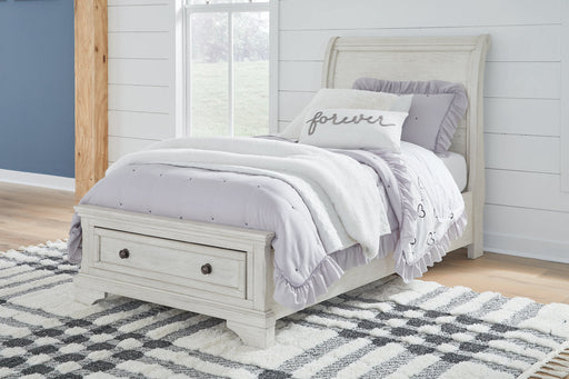 Robbinsdale Antique White Twin Sleigh Storage Bed - SET | B742-183 | B742-52S | B742-53 - Vega Furniture
