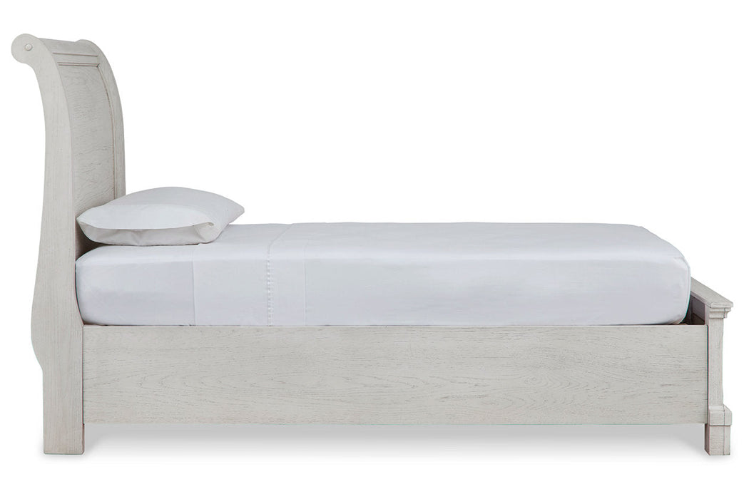 Robbinsdale Antique White Twin Sleigh Storage Bed - SET | B742-183 | B742-52S | B742-53 - Vega Furniture