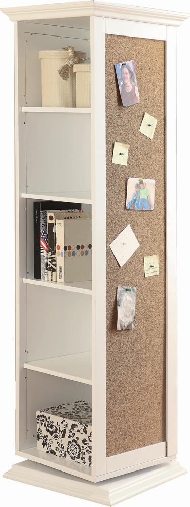 Robinsons White Swivel Accent Cabinet with Cork Board - 910080 - Vega Furniture