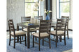 Rokane Brown Dining Table and Chairs, Set of 7 - D397-425 - Vega Furniture