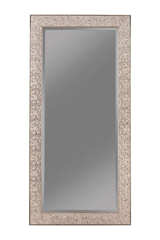 Rollins Silver Sparkle Rectangular Floor Mirror - 901997 - Vega Furniture