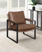 Rosalind Umber Brown/Gunmetal Upholstered Accent Chair with Removable Cushion - 904112 - Vega Furniture