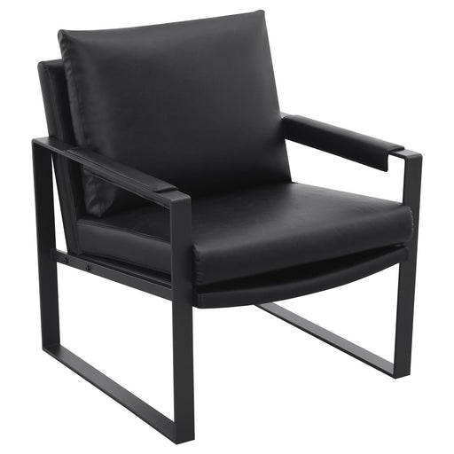 Rosalind Upholstered Track Arms Accent Chair Black and Gummetal - 903021 - Vega Furniture