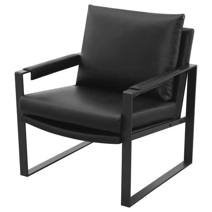 Rosalind Upholstered Track Arms Accent Chair Black and Gummetal - 903021 - Vega Furniture