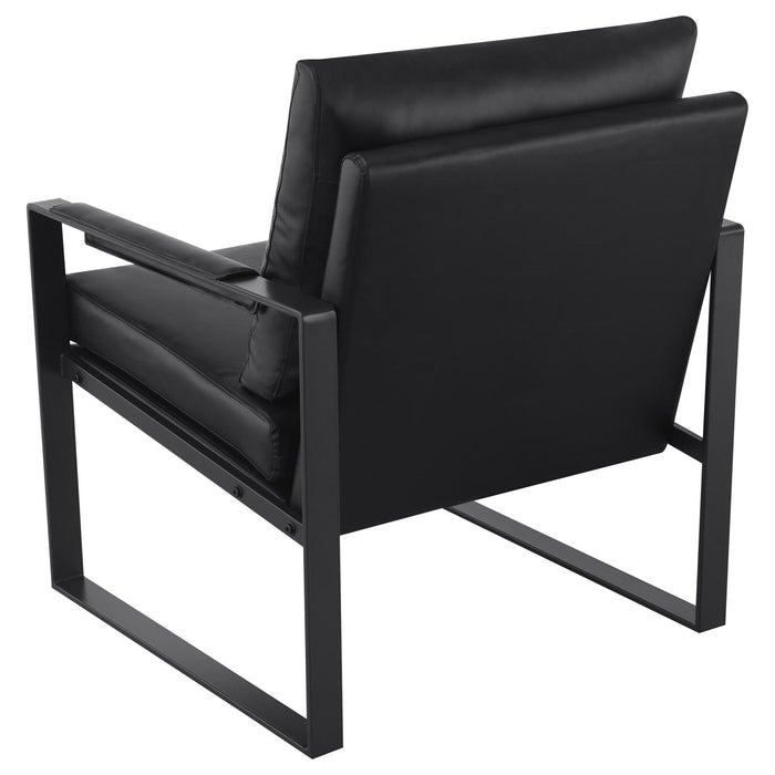 Rosalind Upholstered Track Arms Accent Chair Black and Gummetal - 903021 - Vega Furniture