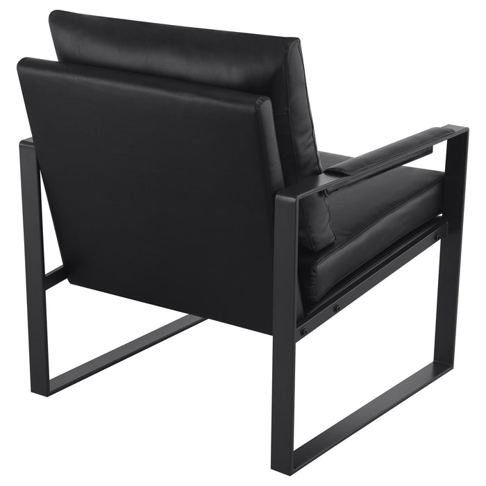 Rosalind Upholstered Track Arms Accent Chair Black and Gummetal - 903021 - Vega Furniture