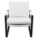 Rosalind Upholstered Track Arms Accent Chair White and Gummetal - 903022 - Vega Furniture
