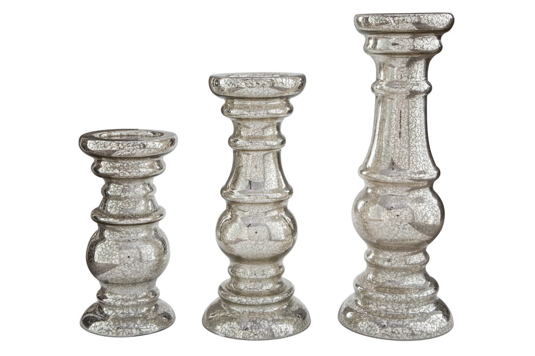 Rosario Silver Finish Candle Holder, Set of 3 - A2000249 - Vega Furniture