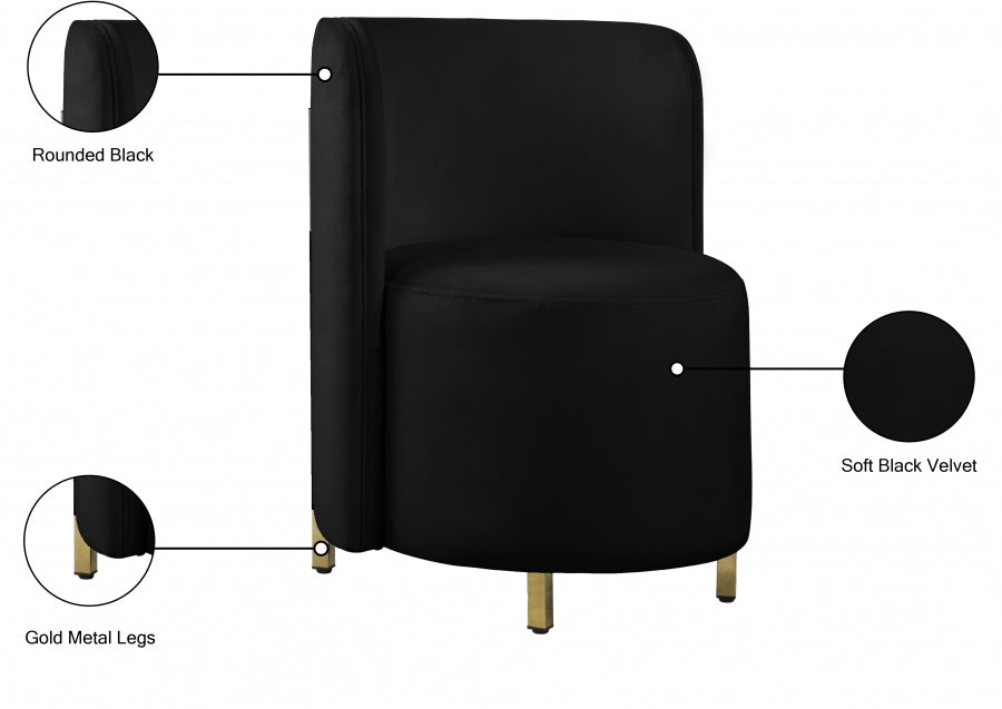 Rotunda Black Velvet Chair - 518Black-C - Vega Furniture