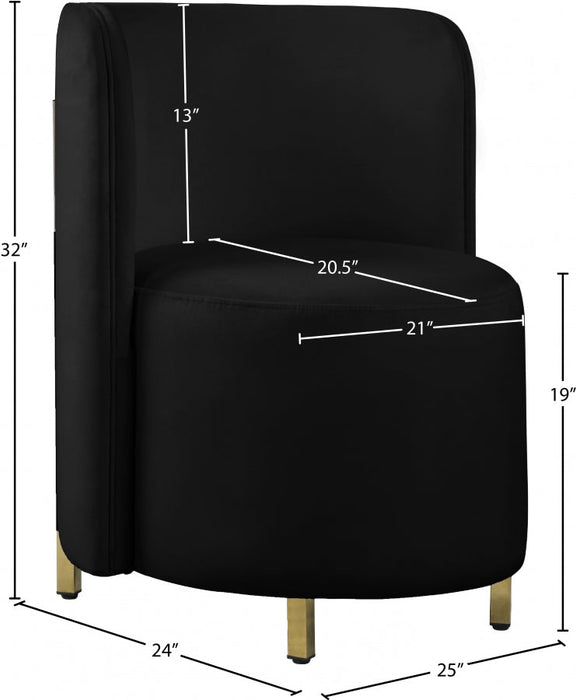 Rotunda Black Velvet Chair - 518Black-C - Vega Furniture