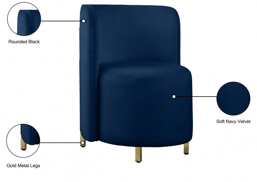 Rotunda Blue Velvet Chair - 518Navy-C - Vega Furniture