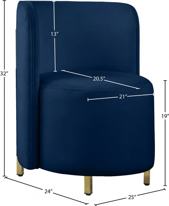 Rotunda Blue Velvet Chair - 518Navy-C - Vega Furniture