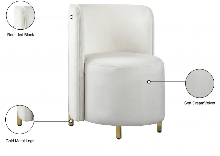 Rotunda Cream Velvet Chair - 518Cream-C - Vega Furniture