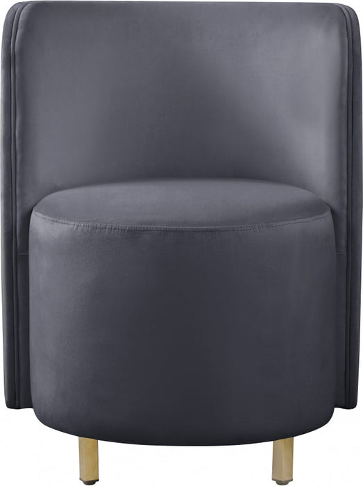 Rotunda Grey Velvet Chair - 518Grey-C - Vega Furniture