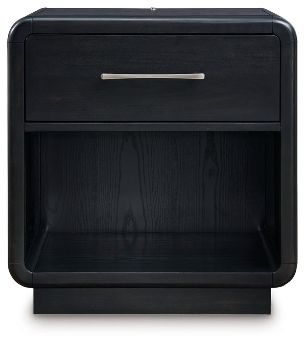 Rowanbeck Black Nightstand - B821-91 - Vega Furniture
