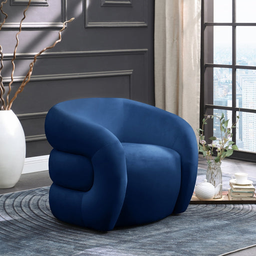 Roxbury Blue Velvet Accent Chair - 525Navy - Vega Furniture