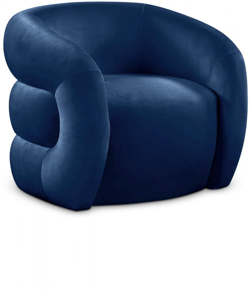 Roxbury Blue Velvet Accent Chair - 525Navy - Vega Furniture