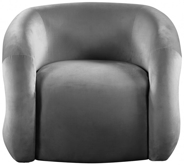 Roxbury Grey Velvet Accent Chair - 525Grey - Vega Furniture