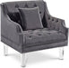 Roxy Grey Velvet Chair - 635Grey-C - Vega Furniture