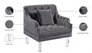 Roxy Grey Velvet Chair - 635Grey-C - Vega Furniture