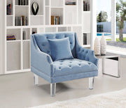 Roxy Light Blue Velvet Chair - 635SkyBlu-C - Vega Furniture