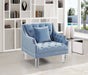 Roxy Light Blue Velvet Chair - 635SkyBlu-C - Vega Furniture