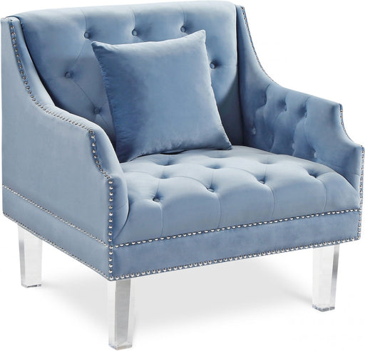 Roxy Light Blue Velvet Chair - 635SkyBlu-C - Vega Furniture