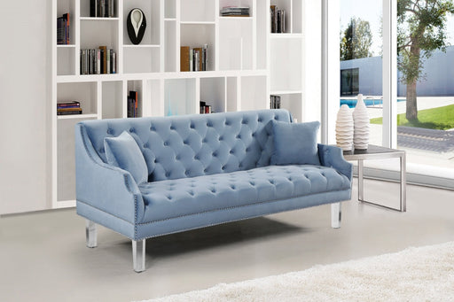 Roxy Light Blue Velvet Sofa - 635SkyBlu-S - Vega Furniture