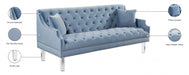 Roxy Light Blue Velvet Sofa - 635SkyBlu-S - Vega Furniture