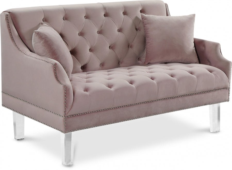 Roxy Pink Velvet Loveseat - 635Pink-L - Vega Furniture