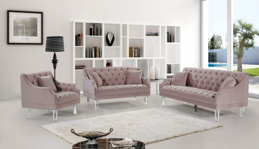 Roxy Pink Velvet Loveseat - 635Pink-L - Vega Furniture