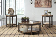 Roybeck Light Brown/Bronze Table, Set of 3 - T411-13 - Vega Furniture