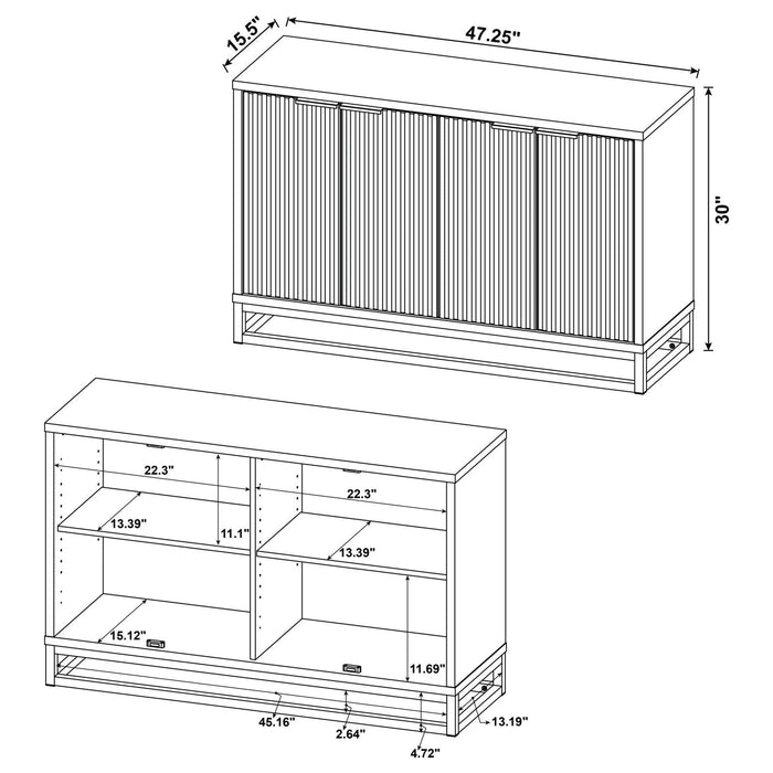Ryatt 4-door Engineered Wood Accent Cabinet Dark Pine - 950393 - Vega Furniture