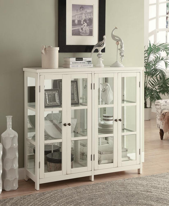 Sable White 4-Door Display Accent Cabinet - 950306 - Vega Furniture