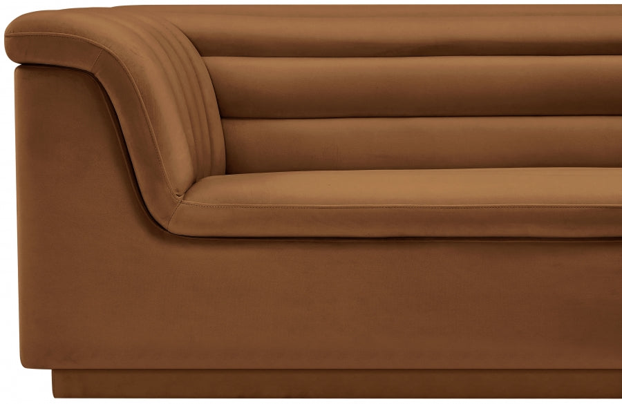 Saddle Cascade Velvet Fabric Sofa - 192Saddle-S - Vega Furniture