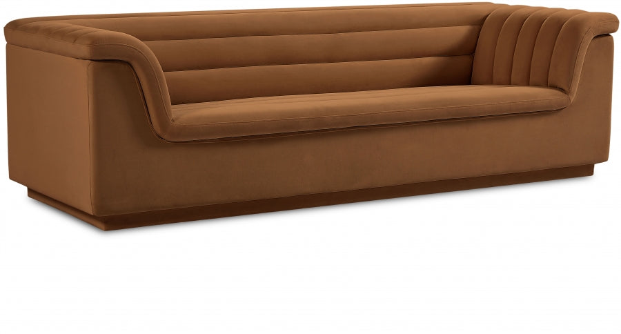 Saddle Cascade Velvet Fabric Sofa - 192Saddle-S - Vega Furniture