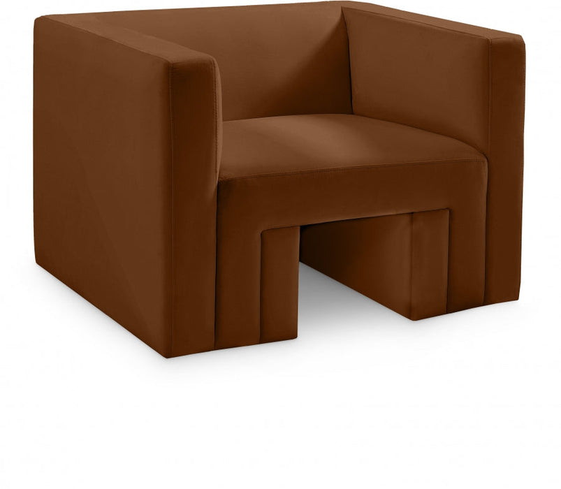 Saddle Henson Velvet Chair - 665Saddle-C - Vega Furniture