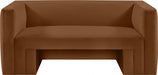 Saddle Henson Velvet Loveseat - 665Saddle-L - Vega Furniture