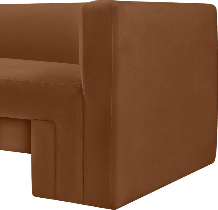 Saddle Henson Velvet Loveseat - 665Saddle-L - Vega Furniture