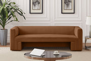 Saddle Henson Velvet Sofa - 665Saddle-S - Vega Furniture