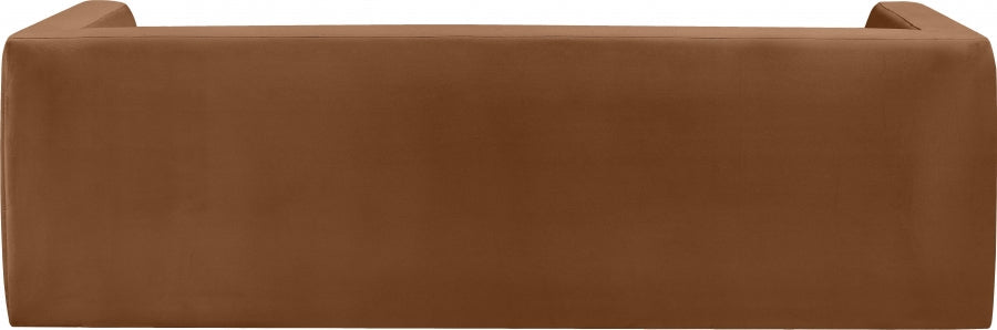 Saddle Henson Velvet Sofa - 665Saddle-S - Vega Furniture